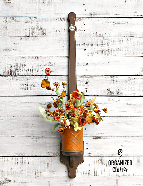 Wooden Candle Sconce Re-Purposed As Fall Decor