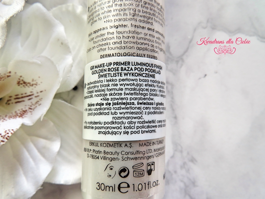 Golden Rose Make Up Primer Luminous Finish Rozświetlająca Baza Pod