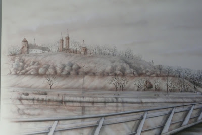 Malowidło ścienne Malowanie obrazu na ścianie, panorama miasta Płock, mural 3D