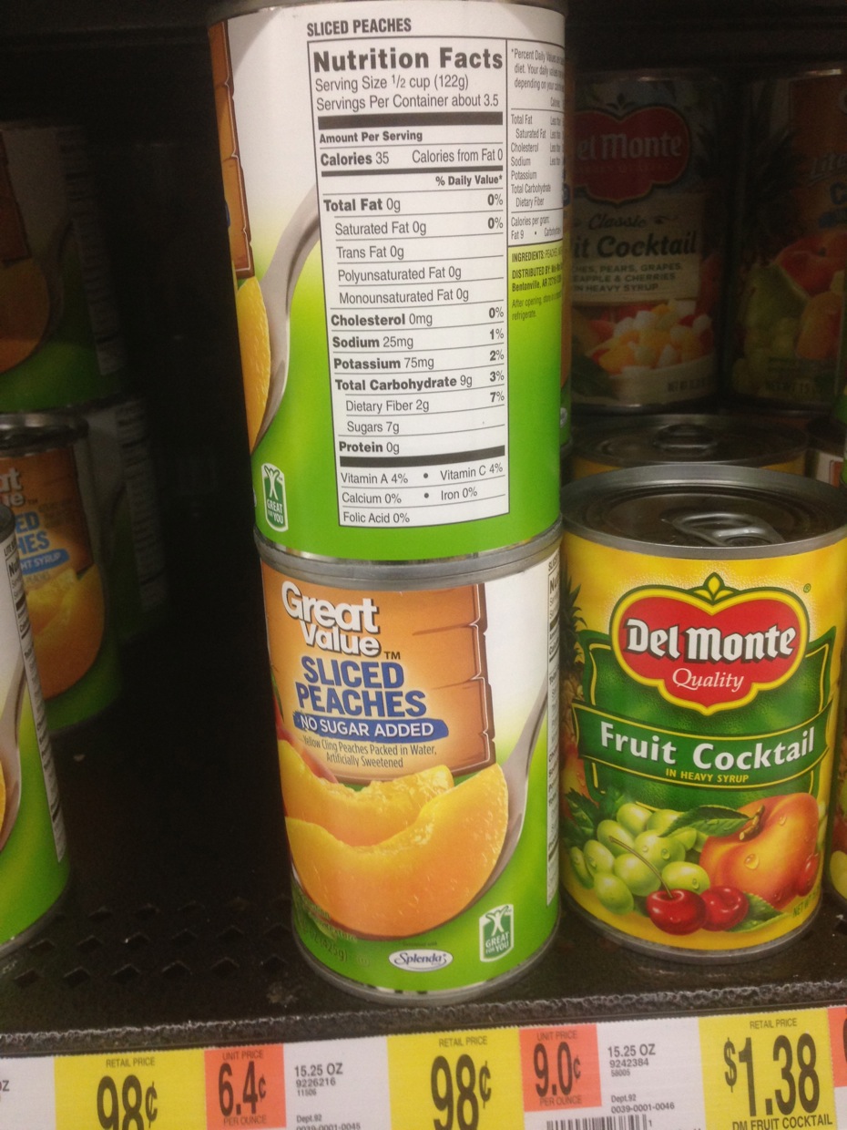 Healthy Grocery Sliced Peaches, Great Value Walmart