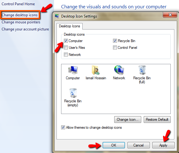 How To Enable My Computer Icon In Windows 7 8 10
