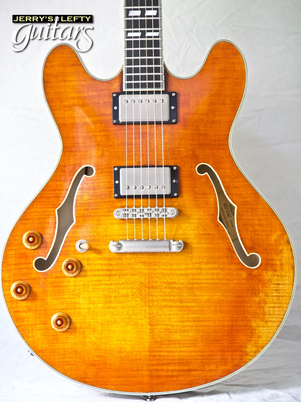 Jerry's Lefty Guitars newest guitar arrivals. Updated weekly! Eastman T59v Amber left handed