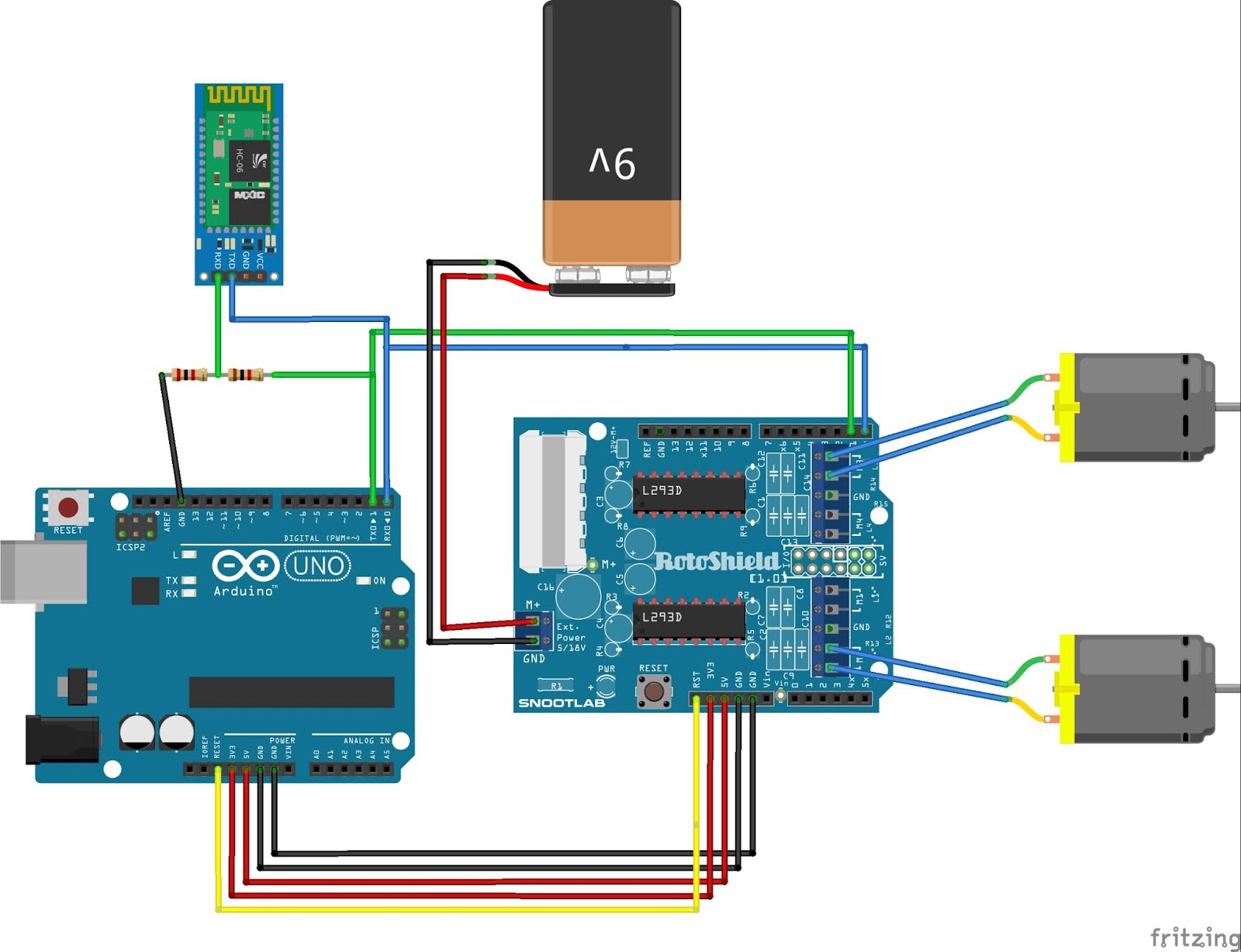 Robot Remote Control Via Bluetooth, Arduino Uno R3