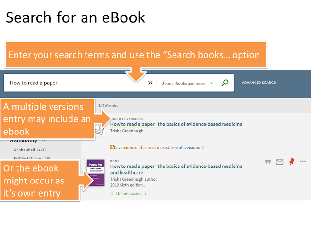 Search results for book title "How to read a paper" - multiple entries presented