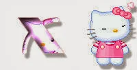 Alfabeto de Hello Kitty en diferentes posturas X. 