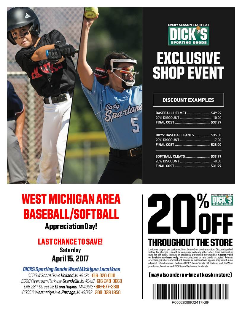 Southern Little League 20 Off at Dick’s Sporting Goods THIS SATURDAY!