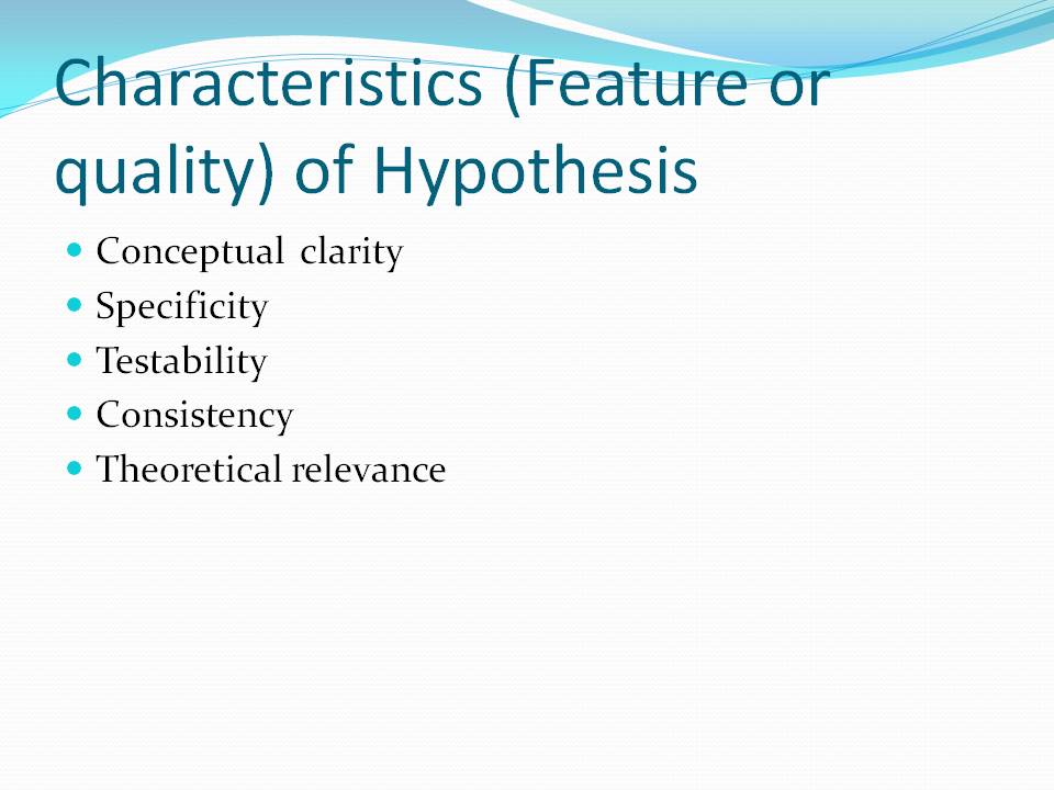 hypothesis characteristics traits