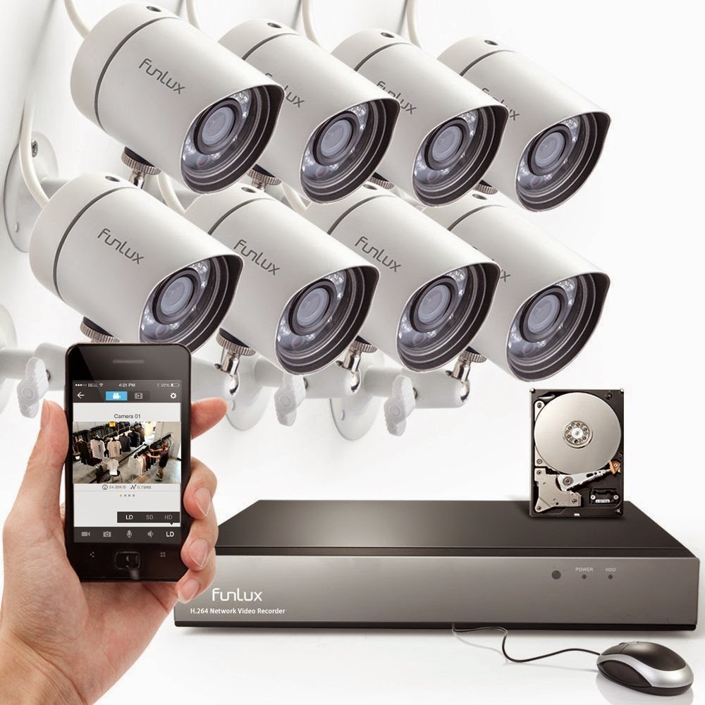 Funlux® 8CH NVR 720P HD Night Vision IP Surveillance Camera Kit CCTV