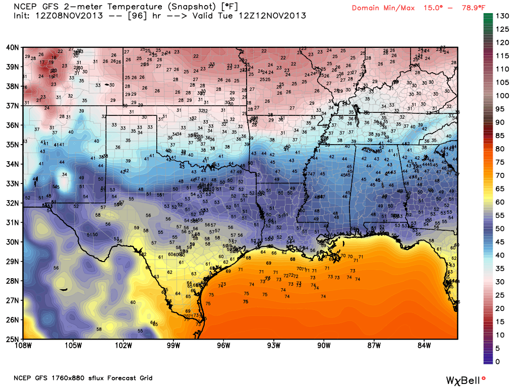 Strong BackDoor Cold Front Next Tuesday.