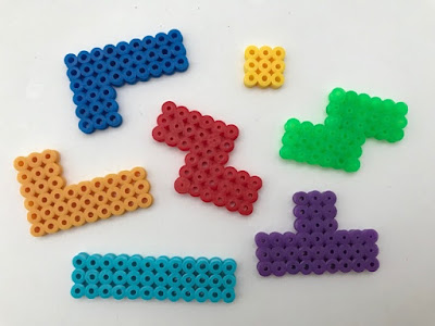 Hama bead Tetris inspired magnets