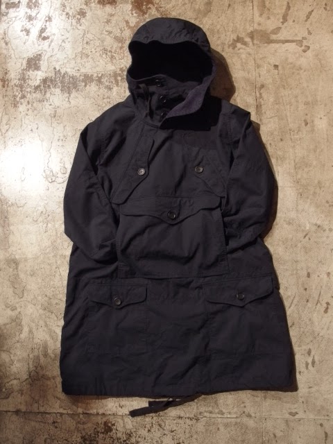 engineered garments over parka in navy nyco ripstop