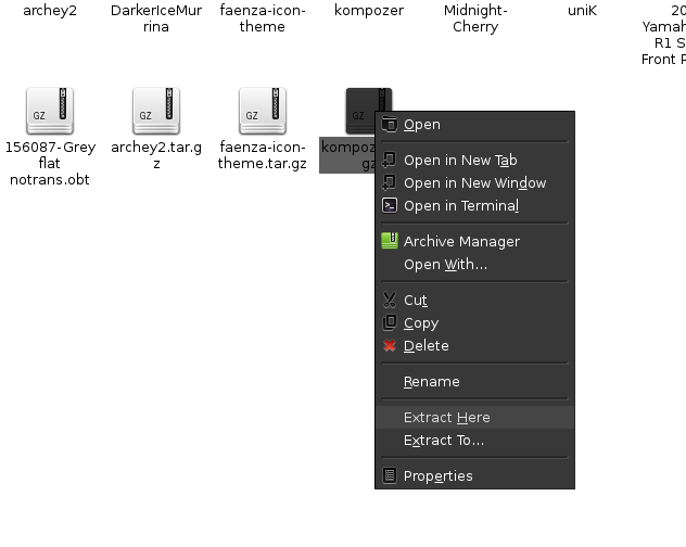 How to extract archives (tar.gz, zip, rar, etc) GUI mode on archlinux
