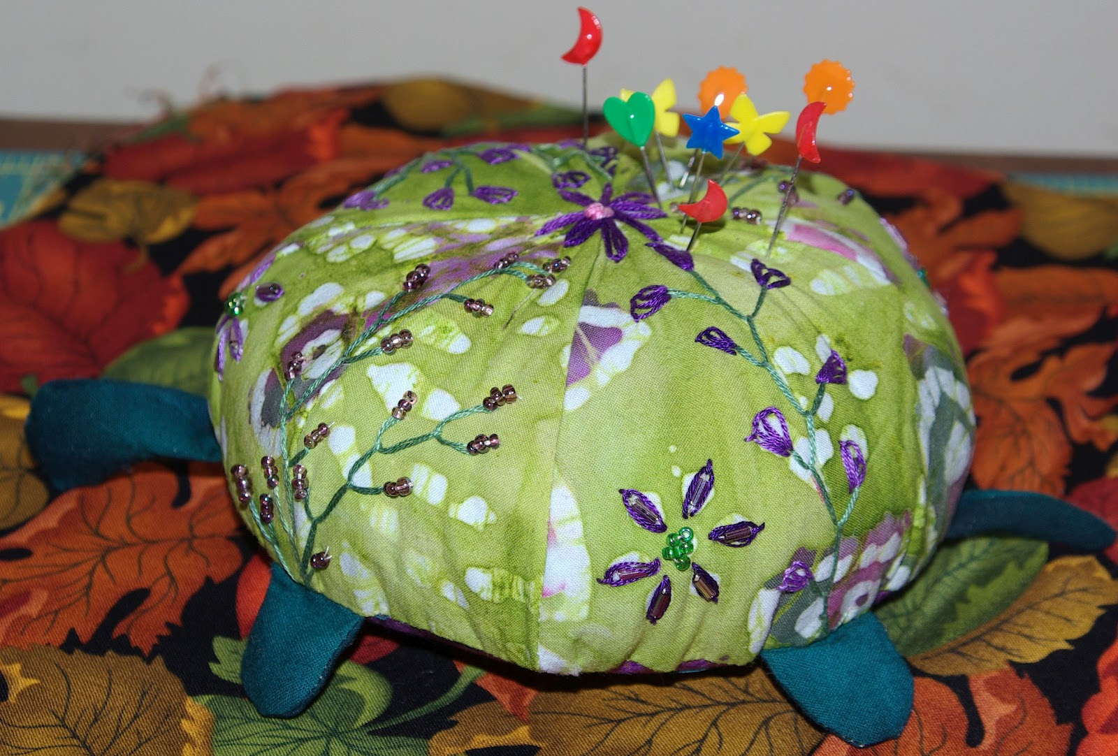 Sane, Crazy, Crumby Quilting Little Turtle Pin Cushion