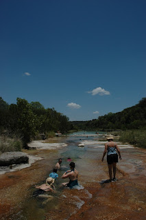 Guadalupe River with kids near Mo Ranch