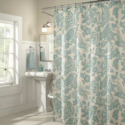 Style Birds Of A Feather Shower Curtain, Turquoise Feather Shower Curtains