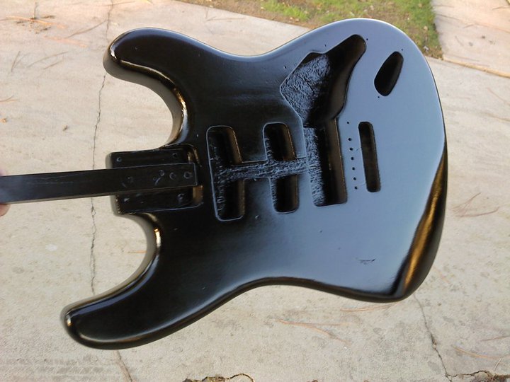 How To Paint Eddie Van Halen's Frankenstrat Guitar Step 5 Applying