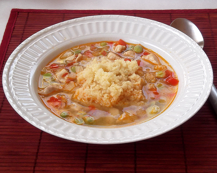 Couscous Paella Soup from EatingWell Magazine, January/February 2012