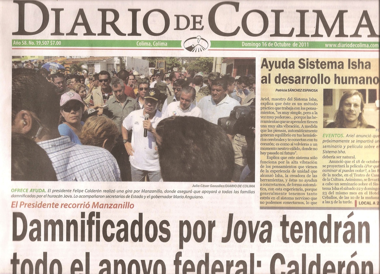Isha y La Revolucion de la Conciencia DIARIO DE COLIMA COMPARTE EL SISTEMA ISHA Isha y La Revolucion de la Conciencia DIARIO DE COLIMA COMPARTE EL SISTEMA ISHA