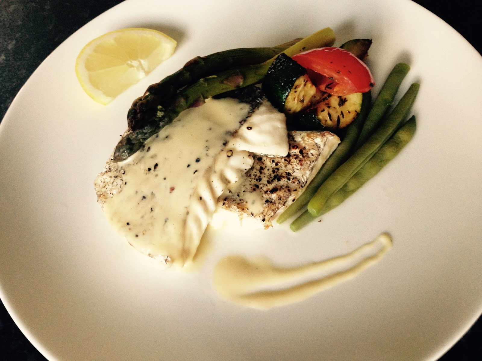 Simple Food Done Well GRILLED FILLET OF HAKE WITH BEUR BLANC & HERBY VEG