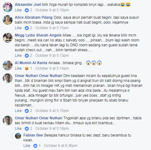sepahkan hotel, hotel, housekeeping, kemas bilik hotel, jangan buat macam kandang, jaga kebersihan hotel