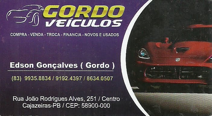 GORDO  ROVECOL UM DOS MAIORES  REVENDEDORES  DE CARRO  EM CAJAZEIRAS  PB