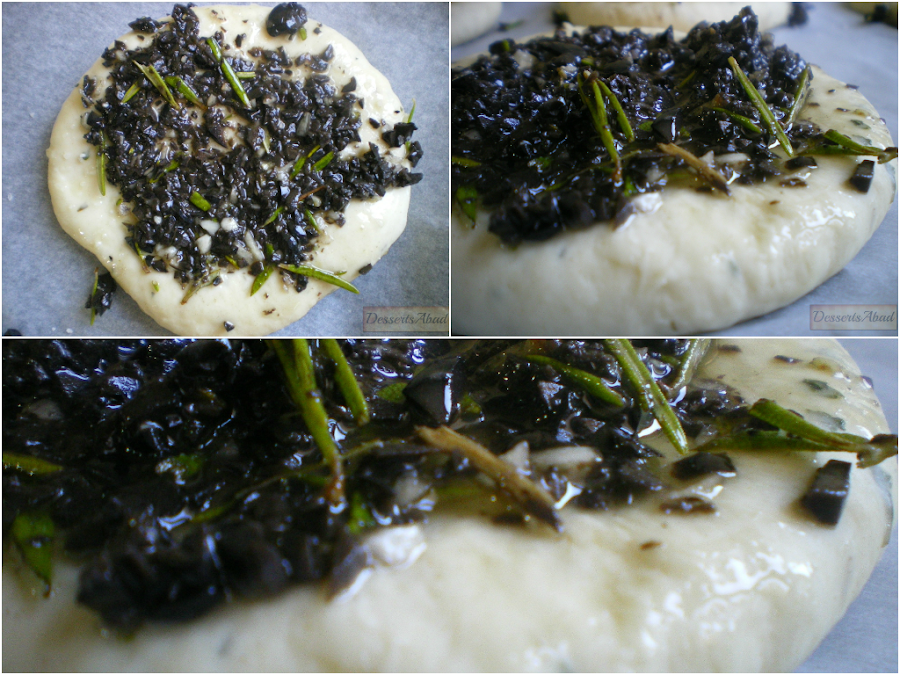 Bocaccia de salami (Cobertura de aceitunas, ajos y romero)