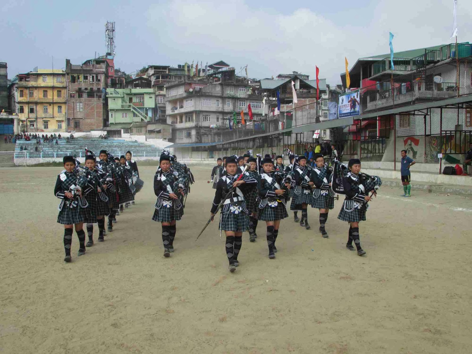 Hill girls trumpet bagpipe band St Philomena’s in Kalimpong achieves rare feat