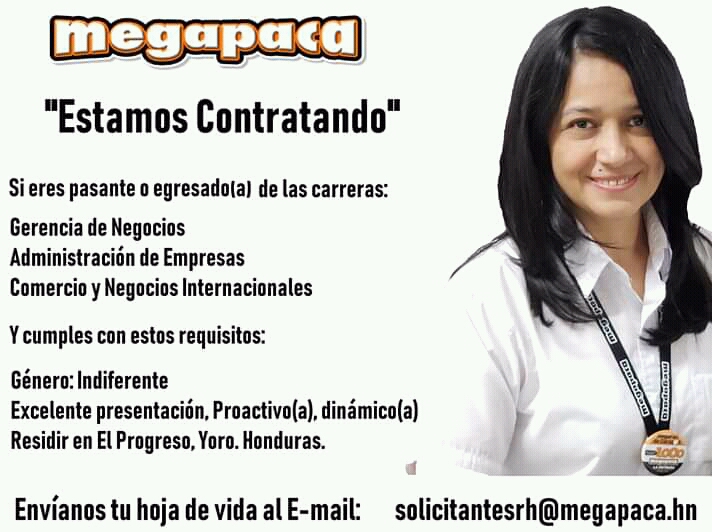 Vacantes Varias (Megapaca) El progreso, Yoro
