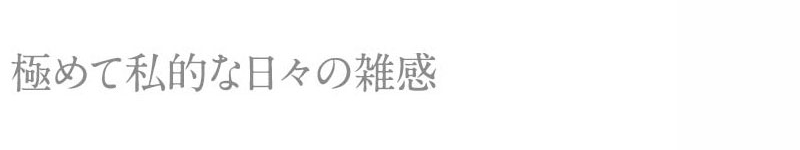 極めて私的な日々の雑感