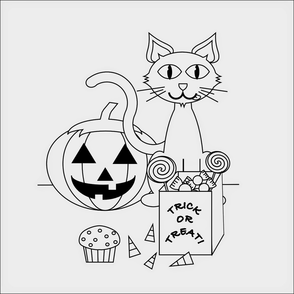 halloween black cat coloring pages free - photo #20