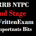 RRB Non Technical Exam Study Material Pdf RRB NTPC 2nd Stage Exam Important bits