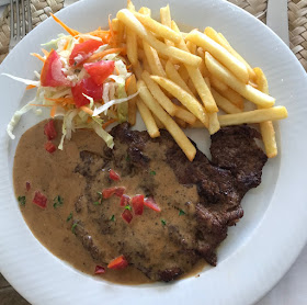 Falaise Rouge, Mauritius, venison steak