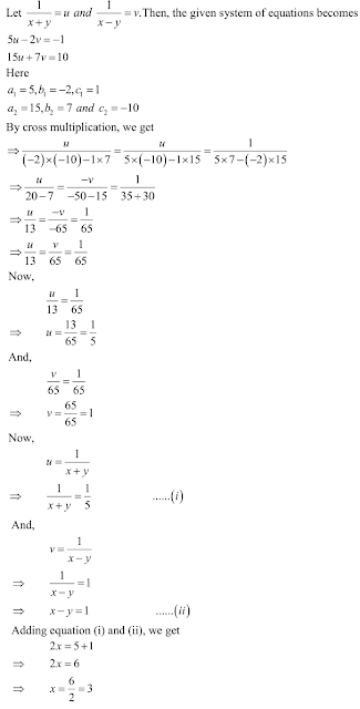 R D Sharma Solutions Class 10th Ch 3 Pair Of Linear Equations In Two Variables Exercise 3 4