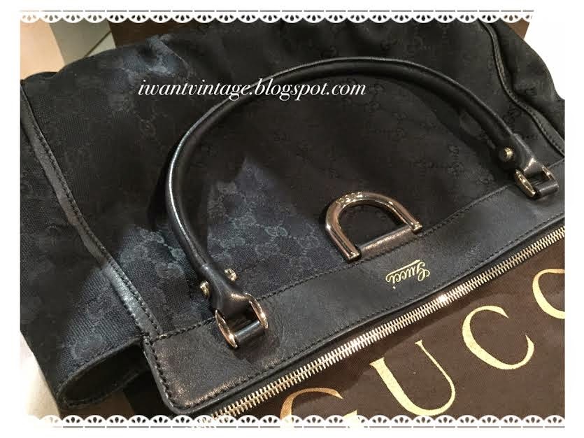 I Want Vintage | Vintage Designer Handbags: Gucci Denim Zip Top D Ring ...