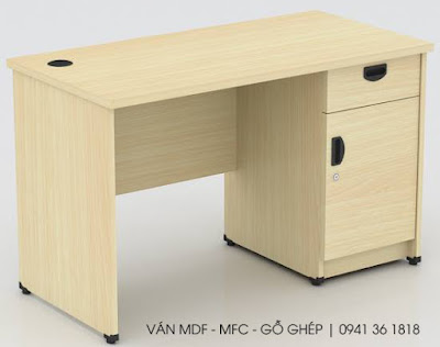 Bàn làm việc gỗ MFC vân sồi tươi sáng