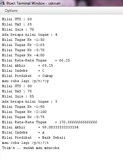 Latihan 17 - Program Menghitung Nilai Perkuliahan Input Berulang Pada ...