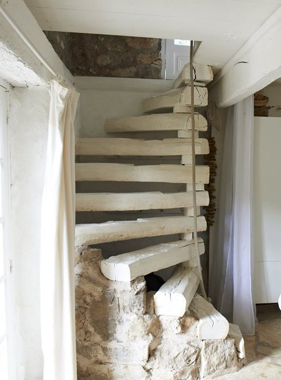 A renovated barn house for a family of four in the French countryside via IKEA Family Live. #country #home #stairs