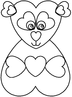 panda coloring pages, valentine coloring pages