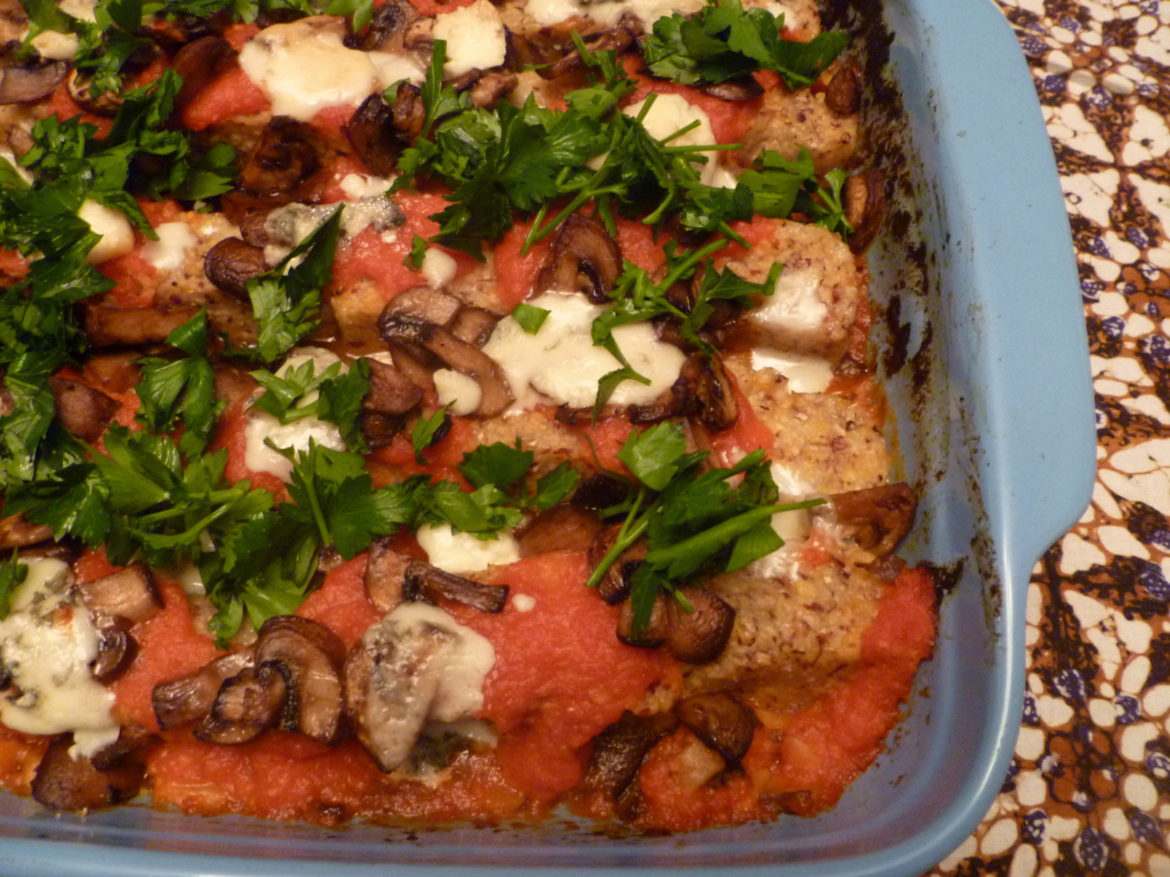 Fairmount Neighborhood Farmers Market Baked Polenta with Mushrooms and