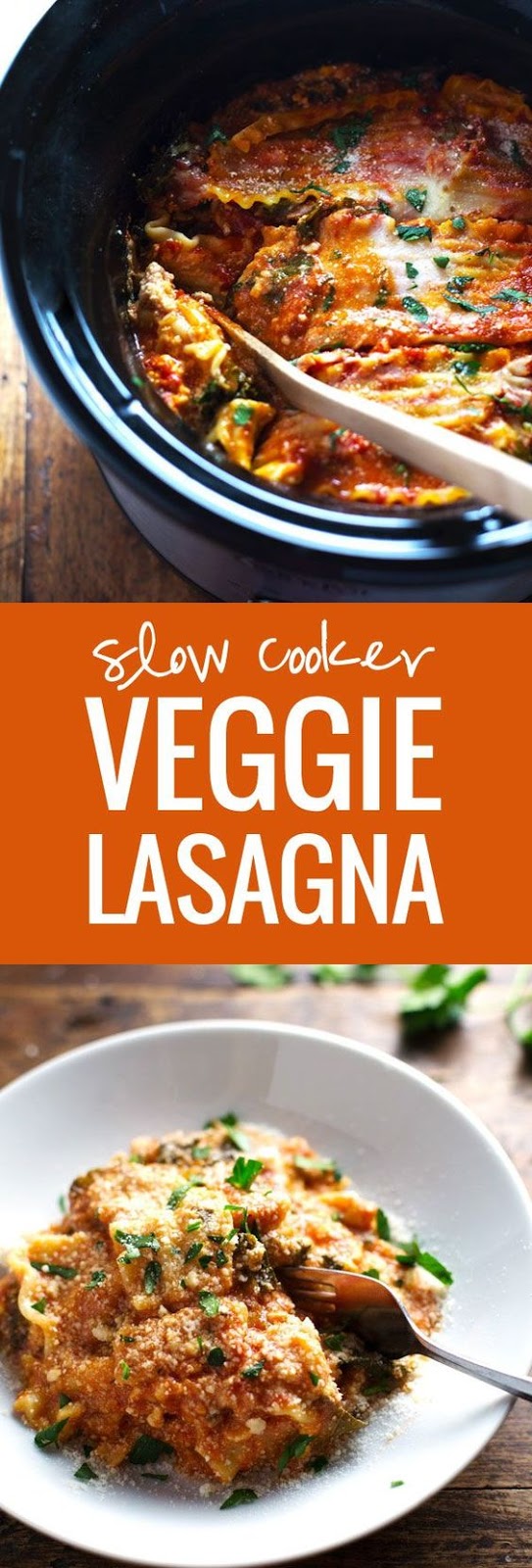 super easy skinny veggie crockpot lasagna