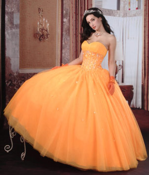 Vestidos de xv color discount naranja