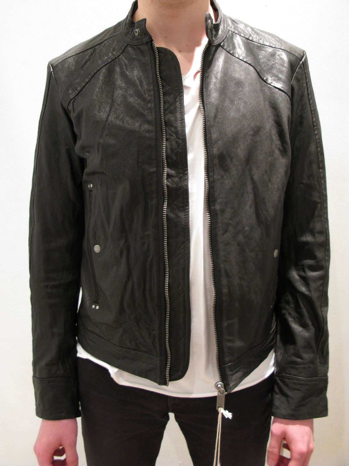 Global Atomic Designs Inc. Diesel new leather jacket they put it in the wash