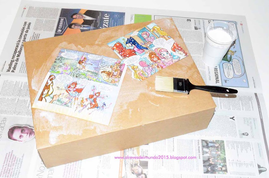 como forrar cajas decoupage
