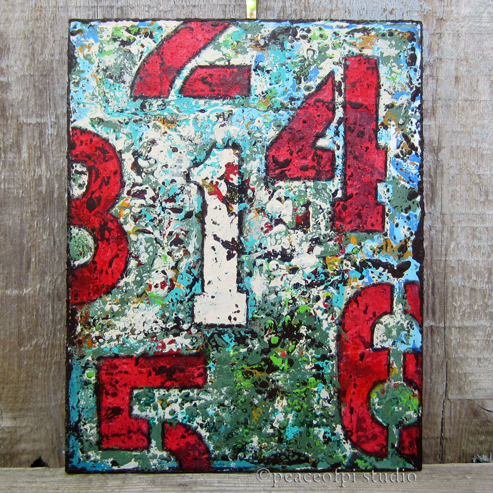 peaceofpi studio Numbers Painting, Typography Series