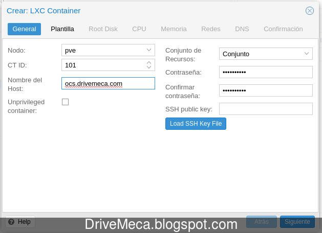 Creando maquina LXC en Proxmox VE Creando maquina LXC en Proxmox VE