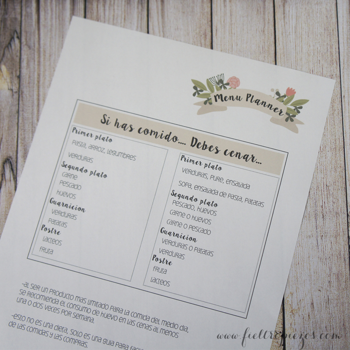 menu planner consejos