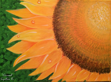 girasol, sunflower, pintura acrílica en canvas, acrylic painting on canvas,