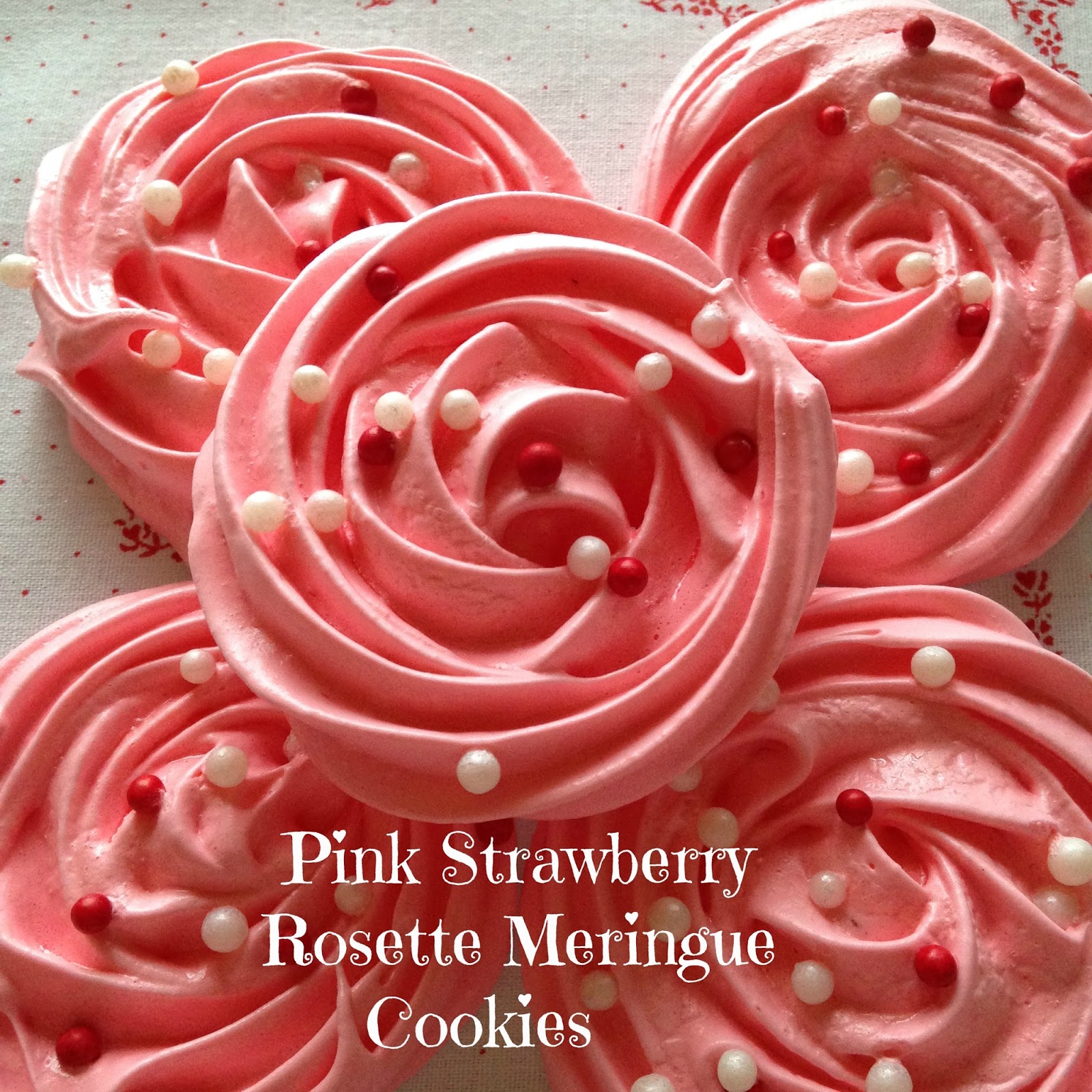 Pink Strawberry Rosette Meringue Cookies Turnips 2 Tangerines