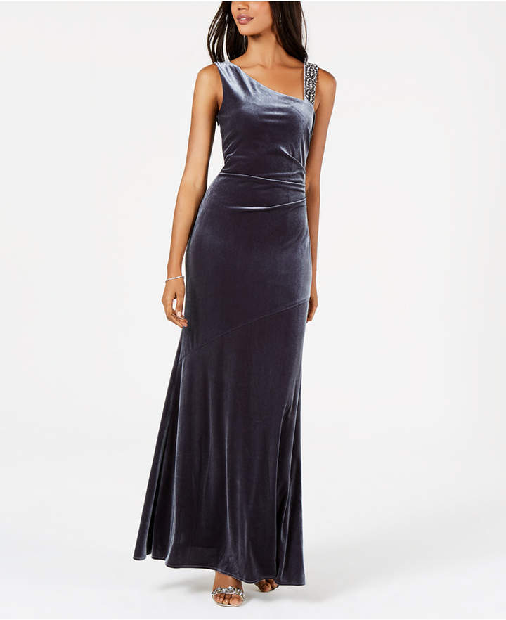 Vince Camuto Embellished Velvet Gown