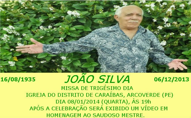 MESTRE JOÃO SILVA - MISSA DE TRIGÉSIMO DIA